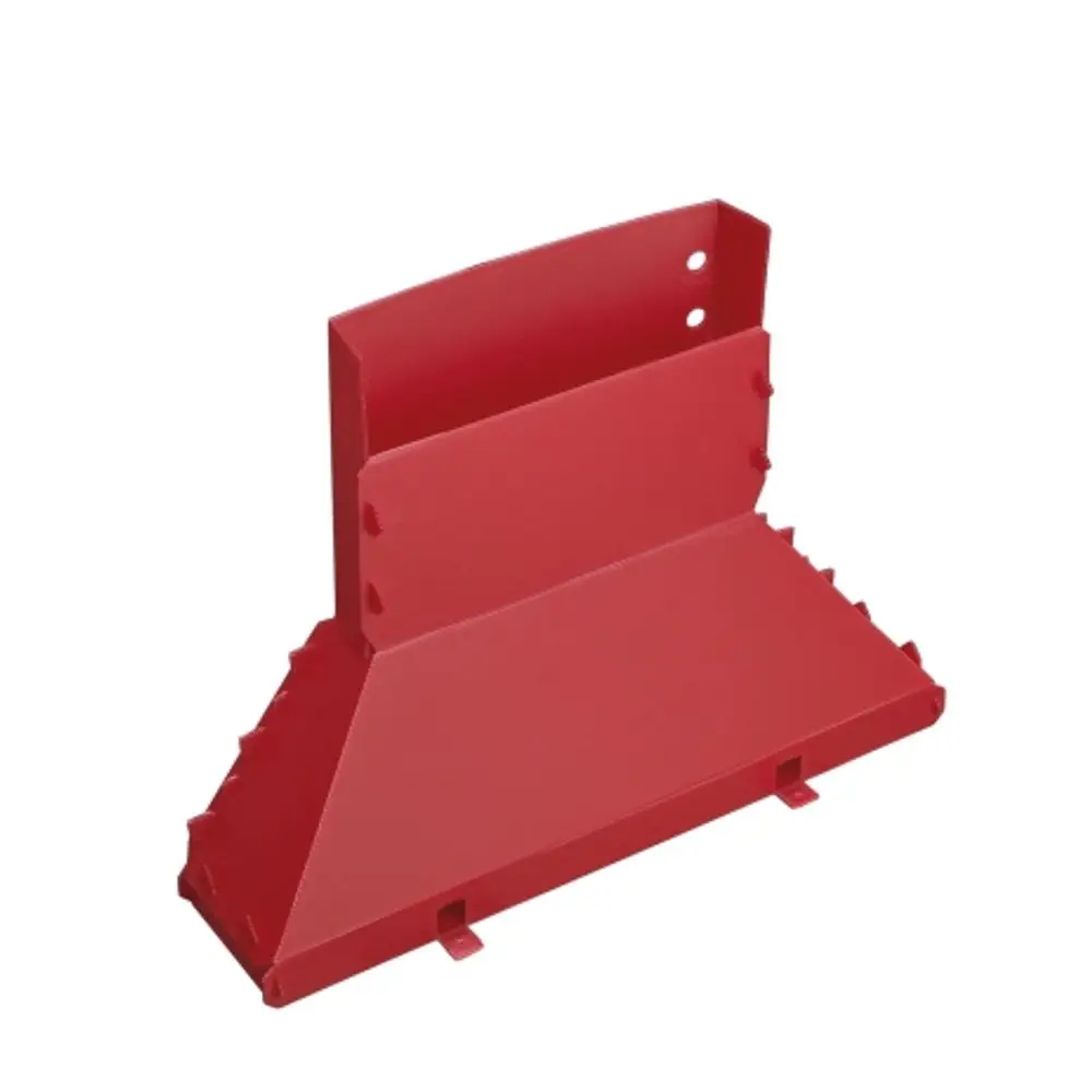 Rotes Produkt mit rechteckiger Form und seitlichen Halterungen, das möglicherweise für die Installation oder Befestigung dient. Hersteller ist Hansgrohe.